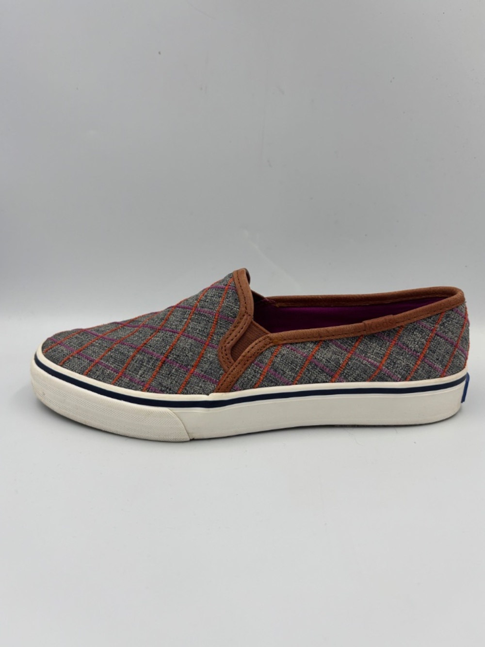 Keds Double Decker Windowpane Plaid Slip On Sneakers WF55720 size 7.5 - Picture 10 of 14